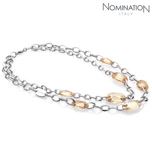 노미네이션 목걸이 HOLLYWOOD (할리우드) necklace (rich) with Crystal (Champagne) 130322/020