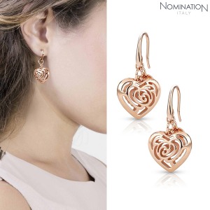 노미네이션 귀걸이 ROSEBLUSH (로즈블러쉬) earrings in copper and brass (Small Fish Hook) (Rose Gold) 131406/011