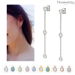 노미네이션 귀걸이 BELLA (벨라) BLOOM earrings silver and crystal (LONG) 146645(택1)