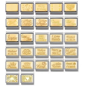 노미네이션 COMPOSABLE Classic ENGRAVED SIGNS in stainless steel with 18k gold 030121 (택1)